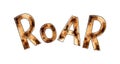 Watercolor lettering roar Royalty Free Stock Photo